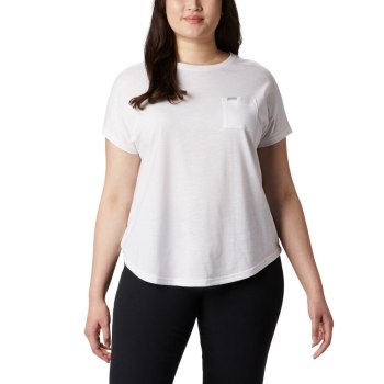 Columbia Cades Cape Plus Size, Camiseta Blancos Para Mujer | 408219-BSC